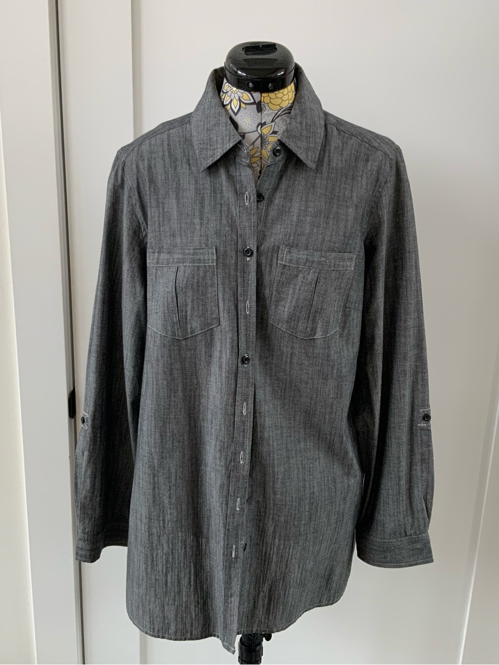 Signature by Larry Levine Grey Textured Shirt